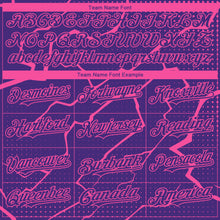 Load image into Gallery viewer, Custom Purple Pink 3D Pattern Design Lightning Polka Dot Authentic Baseball Jersey
