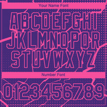 Load image into Gallery viewer, Custom Purple Pink 3D Pattern Design Lightning Polka Dot Authentic Baseball Jersey
