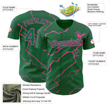 Load image into Gallery viewer, Custom Kelly Green Pink 3D Pattern Design Lightning Polka Dot Authentic Baseball Jersey
