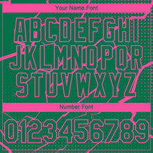 Load image into Gallery viewer, Custom Kelly Green Pink 3D Pattern Design Lightning Polka Dot Authentic Baseball Jersey
