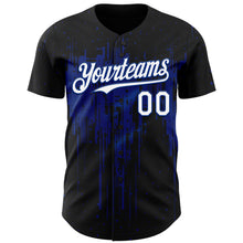 Laden Sie das Bild in den Galerie-Viewer, Custom Black White-Royal 3D Pattern Design Dripping Splatter Paint Authentic Baseball Jersey
