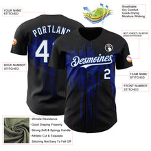 Laden Sie das Bild in den Galerie-Viewer, Custom Black White-Royal 3D Pattern Design Dripping Splatter Paint Authentic Baseball Jersey
