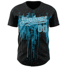 Загрузить изображение в средство просмотра галереи, Custom Black Panther Blue-White 3D Pattern Design Dripping Splatter Paint Authentic Baseball Jersey
