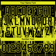 Load image into Gallery viewer, Custom Black Neon Yellow 3D Pattern Design Dripping Splatter Paint Authentic Baseball Jersey
