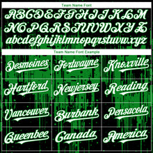 Load image into Gallery viewer, Custom Black White-Grass Green 3D Pattern Design Dripping Splatter Paint Authentic Baseball Jersey
