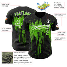 Load image into Gallery viewer, Custom Black Aurora Green-White 3D Pattern Design Dripping Splatter Paint Authentic Baseball Jersey
