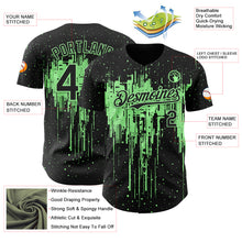 Laden Sie das Bild in den Galerie-Viewer, Custom Black Pea Green 3D Pattern Design Dripping Splatter Paint Authentic Baseball Jersey
