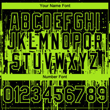 Загрузить изображение в средство просмотра галереи, Custom Black Neon Green 3D Pattern Design Dripping Splatter Paint Authentic Baseball Jersey
