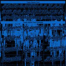 Charger l'image dans la galerie, Custom Black Blue 3D Pattern Design Dripping Splatter Paint Authentic Baseball Jersey
