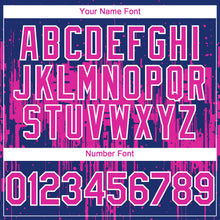 Load image into Gallery viewer, Custom Royal Deep Pink-White 3D Pattern Design Dripping Splatter Paint Authentic Baseball Jersey
