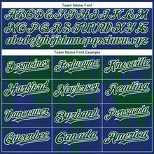 Load image into Gallery viewer, Custom Royal Green-White 3D Pattern Design Dripping Splatter Paint Authentic Baseball Jersey
