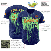 Загрузить изображение в средство просмотра галереи, Custom Royal Pea Green-Orange 3D Pattern Design Dripping Splatter Paint Authentic Baseball Jersey
