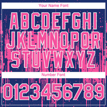 Загрузить изображение в средство просмотра галереи, Custom Royal Pink-White 3D Pattern Design Dripping Splatter Paint Authentic Baseball Jersey

