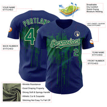 Laden Sie das Bild in den Galerie-Viewer, Custom Royal Kelly Green-Cream 3D Pattern Design Dripping Splatter Paint Authentic Baseball Jersey
