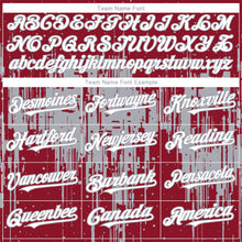 Load image into Gallery viewer, Custom Crimson White-Gray 3D Pattern Design Dripping Splatter Paint Authentic Baseball Jersey
