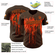 Load image into Gallery viewer, Custom Brown Orange 3D Pattern Design Dripping Splatter Paint Authentic Baseball Jersey
