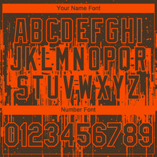 Load image into Gallery viewer, Custom Brown Orange 3D Pattern Design Dripping Splatter Paint Authentic Baseball Jersey

