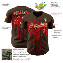 Загрузить изображение в средство просмотра галереи, Custom Brown Red-Cream 3D Pattern Design Dripping Splatter Paint Authentic Baseball Jersey
