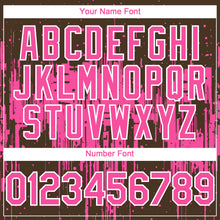 Load image into Gallery viewer, Custom Brown Pink-White 3D Pattern Design Dripping Splatter Paint Authentic Baseball Jersey
