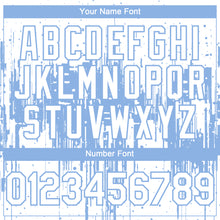 Charger l'image dans la galerie, Custom White Light Blue 3D Pattern Design Dripping Splatter Paint Authentic Baseball Jersey
