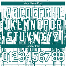 Load image into Gallery viewer, Custom White Teal 3D Pattern Design Dripping Splatter Paint Authentic Baseball Jersey
