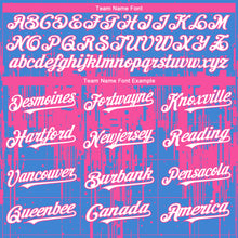 Load image into Gallery viewer, Custom Powder Blue White-Pink 3D Pattern Design Dripping Splatter Paint Authentic Baseball Jersey
