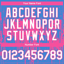 Load image into Gallery viewer, Custom Powder Blue White-Pink 3D Pattern Design Dripping Splatter Paint Authentic Baseball Jersey
