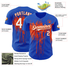 Charger l'image dans la galerie, Custom Thunder Blue White-Orange 3D Pattern Design Dripping Splatter Paint Authentic Baseball Jersey
