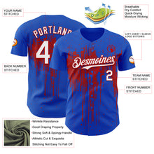Charger l'image dans la galerie, Custom Thunder Blue White-Red 3D Pattern Design Dripping Splatter Paint Authentic Baseball Jersey
