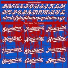 Charger l'image dans la galerie, Custom Thunder Blue White-Red 3D Pattern Design Dripping Splatter Paint Authentic Baseball Jersey
