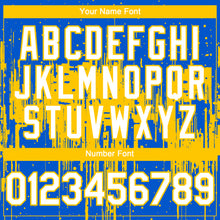 Загрузить изображение в средство просмотра галереи, Custom Thunder Blue White-Yellow 3D Pattern Design Dripping Splatter Paint Authentic Baseball Jersey

