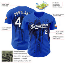 Load image into Gallery viewer, Custom Thunder Blue White-Navy 3D Pattern Design Dripping Splatter Paint Authentic Baseball Jersey
