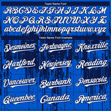 Load image into Gallery viewer, Custom Thunder Blue White-Navy 3D Pattern Design Dripping Splatter Paint Authentic Baseball Jersey
