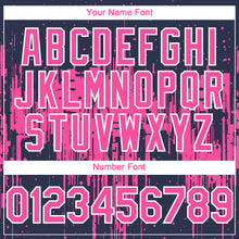 Charger l'image dans la galerie, Custom Navy Pink-White 3D Pattern Design Dripping Splatter Paint Authentic Baseball Jersey
