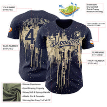 Загрузить изображение в средство просмотра галереи, Custom Navy Cream 3D Pattern Design Dripping Splatter Paint Authentic Baseball Jersey
