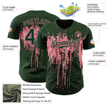 Load image into Gallery viewer, Custom Green Medium Pink 3D Pattern Design Dripping Splatter Paint Authentic Baseball Jersey
