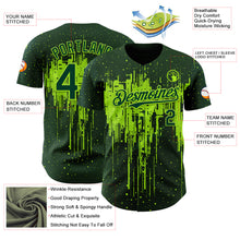 Load image into Gallery viewer, Custom Green Neon Green 3D Pattern Design Dripping Splatter Paint Authentic Baseball Jersey
