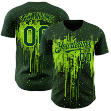 Load image into Gallery viewer, Custom Green Neon Green 3D Pattern Design Dripping Splatter Paint Authentic Baseball Jersey
