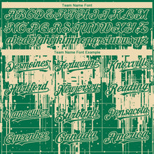 Load image into Gallery viewer, Custom Kelly Green Cream 3D Pattern Design Dripping Splatter Paint Authentic Baseball Jersey
