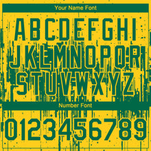 Charger l'image dans la galerie, Custom Yellow Kelly Green 3D Pattern Design Dripping Splatter Paint Authentic Baseball Jersey
