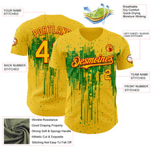 Charger l'image dans la galerie, Custom Yellow Red-Grass Green 3D Pattern Design Dripping Splatter Paint Authentic Baseball Jersey
