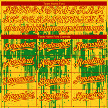 Charger l'image dans la galerie, Custom Yellow Red-Grass Green 3D Pattern Design Dripping Splatter Paint Authentic Baseball Jersey
