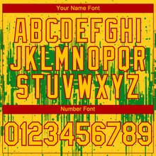 Charger l'image dans la galerie, Custom Yellow Red-Grass Green 3D Pattern Design Dripping Splatter Paint Authentic Baseball Jersey
