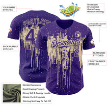 Load image into Gallery viewer, Custom Purple Cream 3D Pattern Design Dripping Splatter Paint Authentic Baseball Jersey
