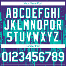 Laden Sie das Bild in den Galerie-Viewer, Custom Purple White-Aqua 3D Pattern Design Dripping Splatter Paint Authentic Baseball Jersey
