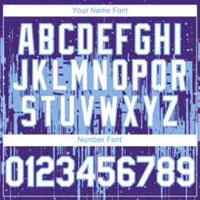 Load image into Gallery viewer, Custom Purple White-Light Blue 3D Pattern Design Dripping Splatter Paint Authentic Baseball Jersey
