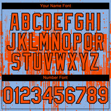 Charger l'image dans la galerie, Custom Light Blue Orange-Black 3D Pattern Design Dripping Splatter Paint Authentic Baseball Jersey
