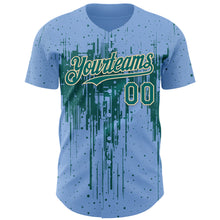 Загрузить изображение в средство просмотра галереи, Custom Light Blue Teal-Cream 3D Pattern Design Dripping Splatter Paint Authentic Baseball Jersey
