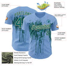 Загрузить изображение в средство просмотра галереи, Custom Light Blue Teal-Cream 3D Pattern Design Dripping Splatter Paint Authentic Baseball Jersey

