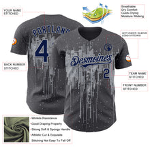 Загрузить изображение в средство просмотра галереи, Custom Steel Gray Navy-Gray 3D Pattern Design Dripping Splatter Paint Authentic Baseball Jersey
